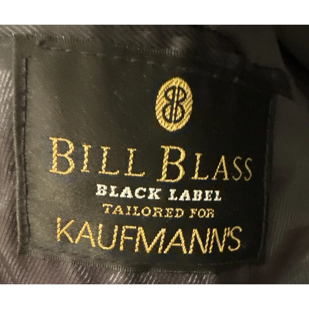 Vtg Bill Blass Wool Sports Coat Black Label  Kaufmann's Jacket Navy Men's 43 R